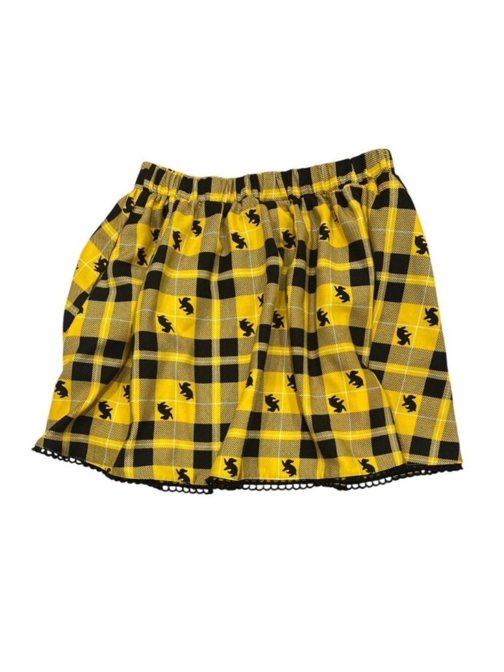 Yellow and Black Plaid Mini Skirt Size SMALL - Picture 2 of 3